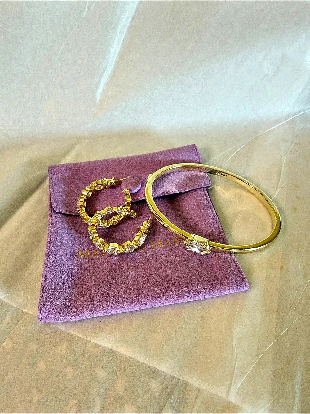Melinda Maria Gold-Tone Bracelet & Earrings